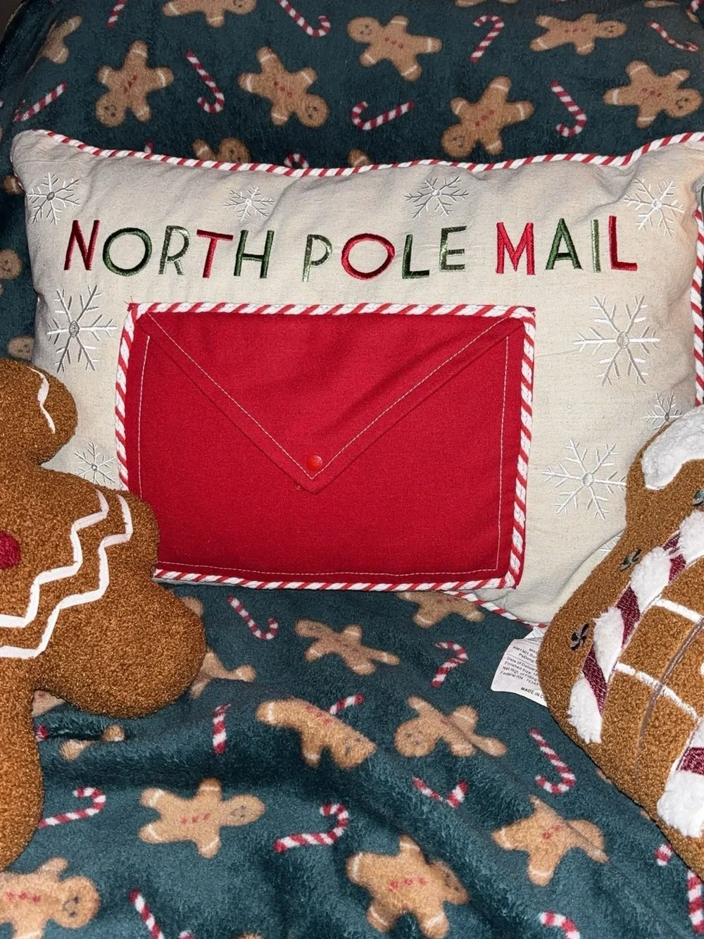 North Pole Mail Holiday Throw Pillow - “LARGE”